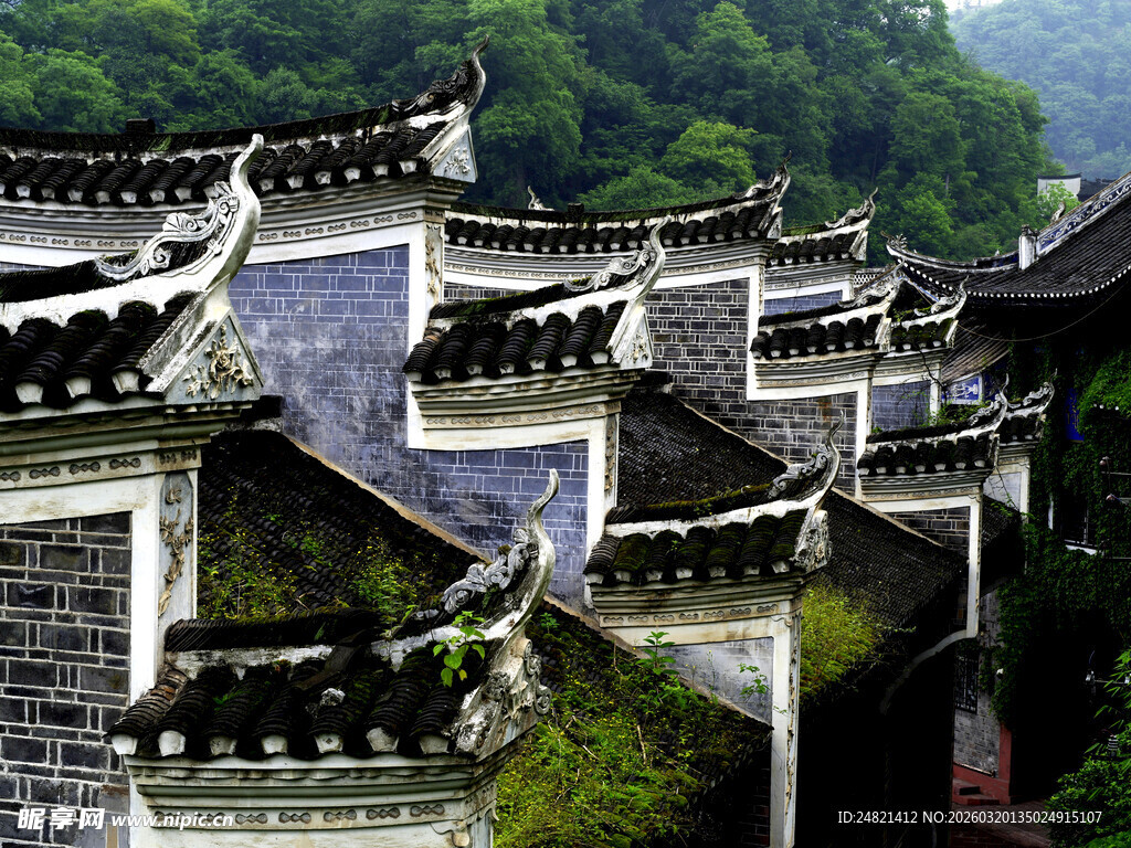 徽派古建筑群风景