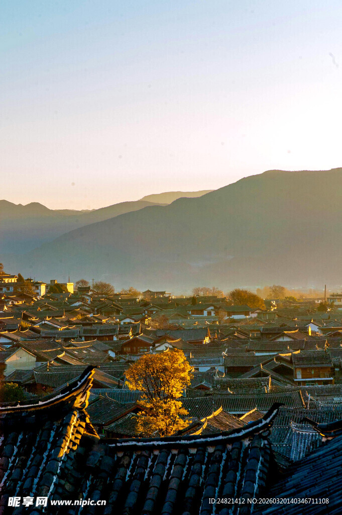 丽江古城全景风光