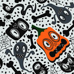 万圣节卡通鬼怪南瓜图案