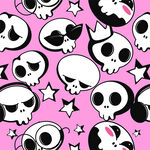 粉色骷髅星星可爱图案