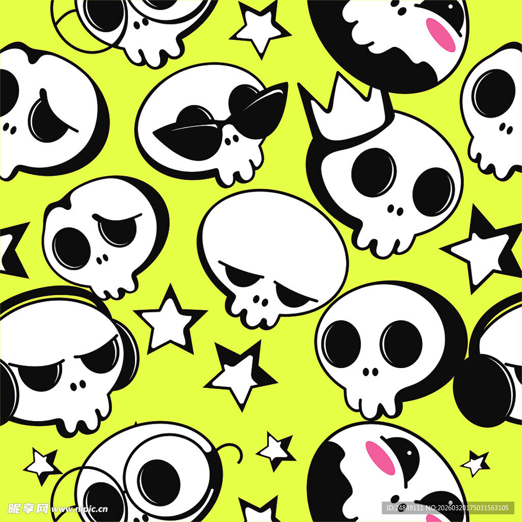 骷髅星星图案背景
