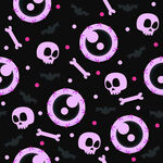 紫色骷髅骨暗黑系图案