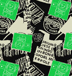 复古绿黑文字图案素材