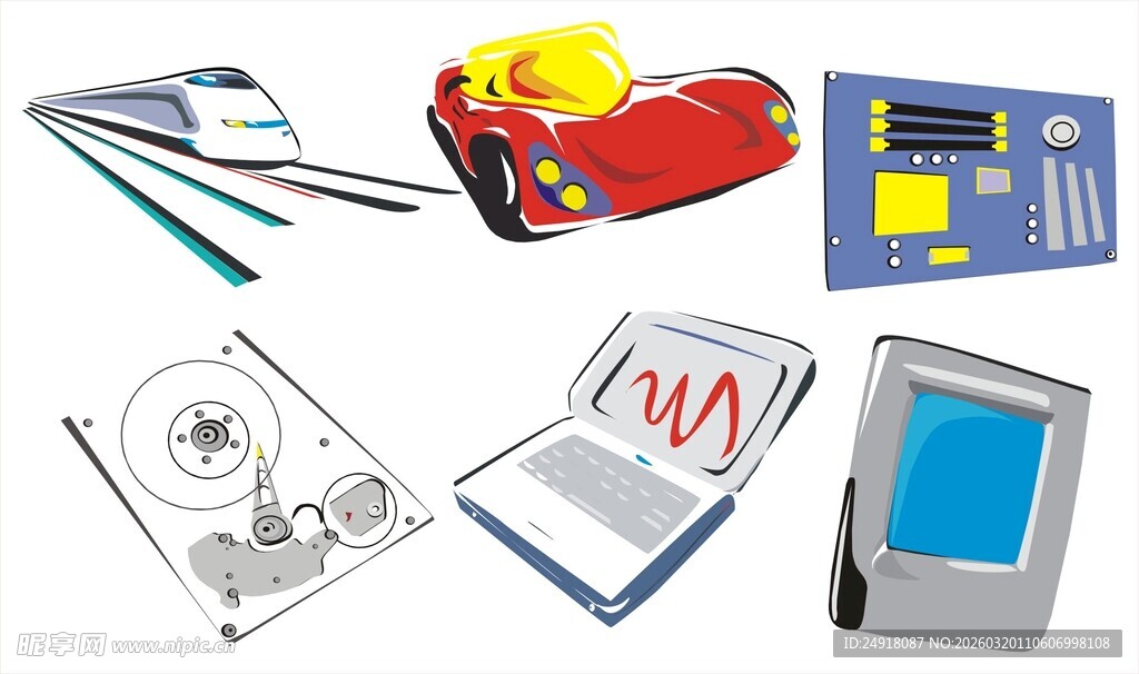 科技元素图案  矢量图标