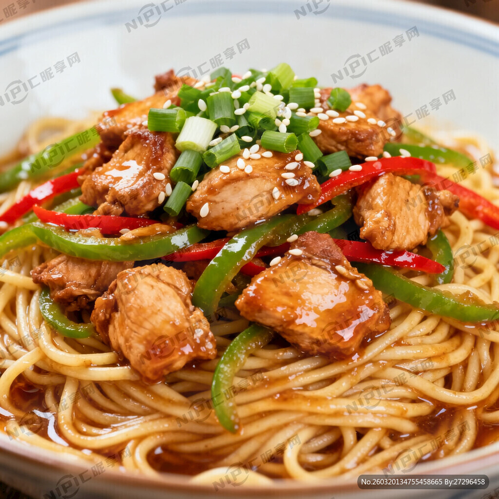 鲜炒鸡拌面图片