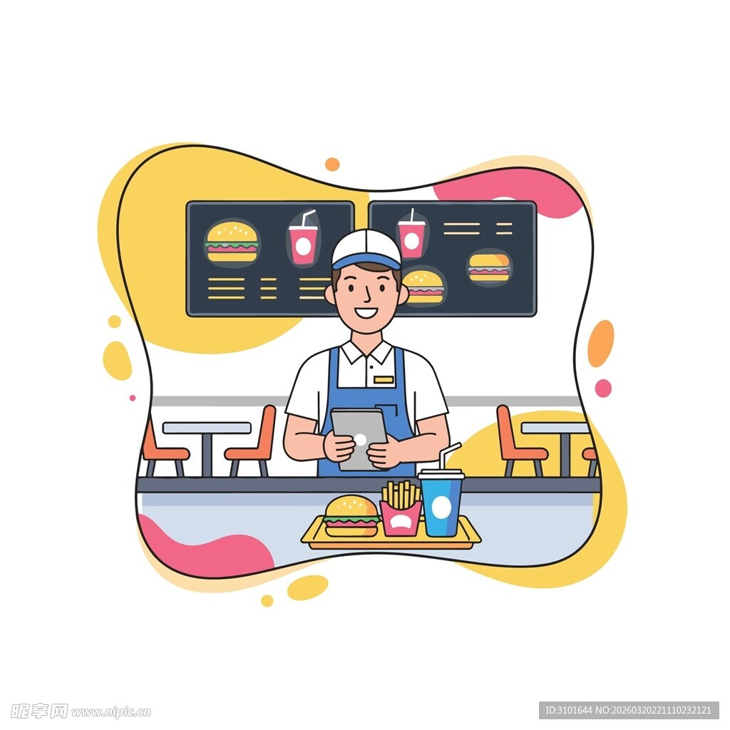 快餐店点餐服务员