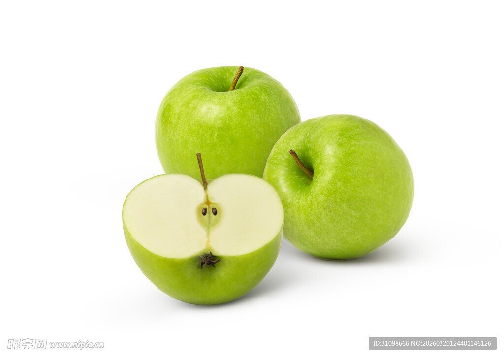 青苹果静物图