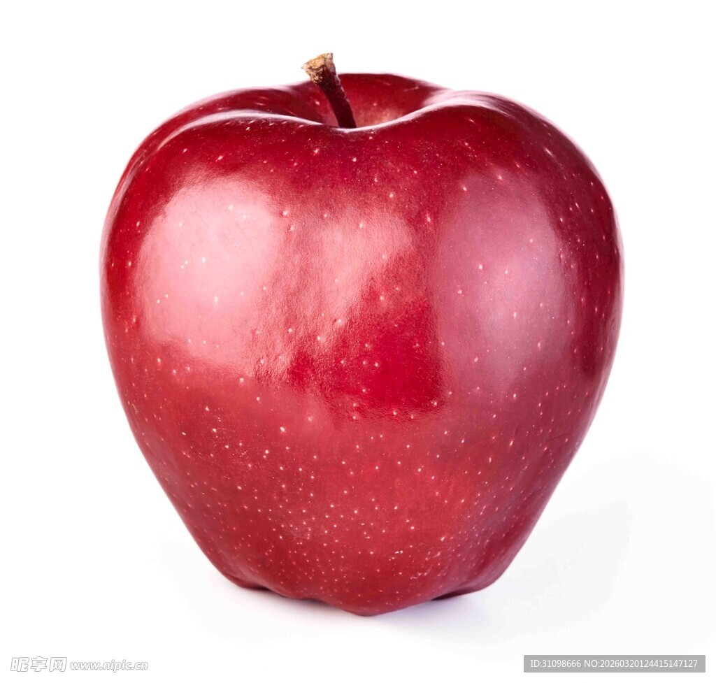鲜红饱满的单个红苹果