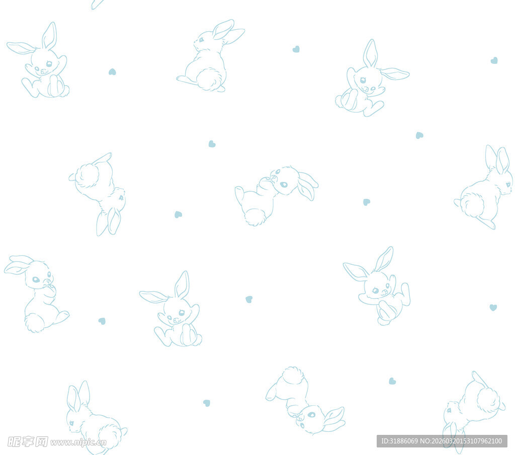 浅蓝色小动物图案背景