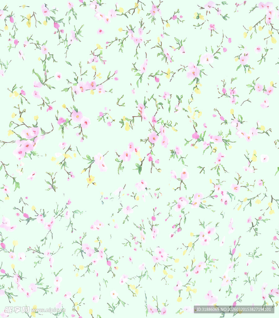 淡绿色碎花背景图案