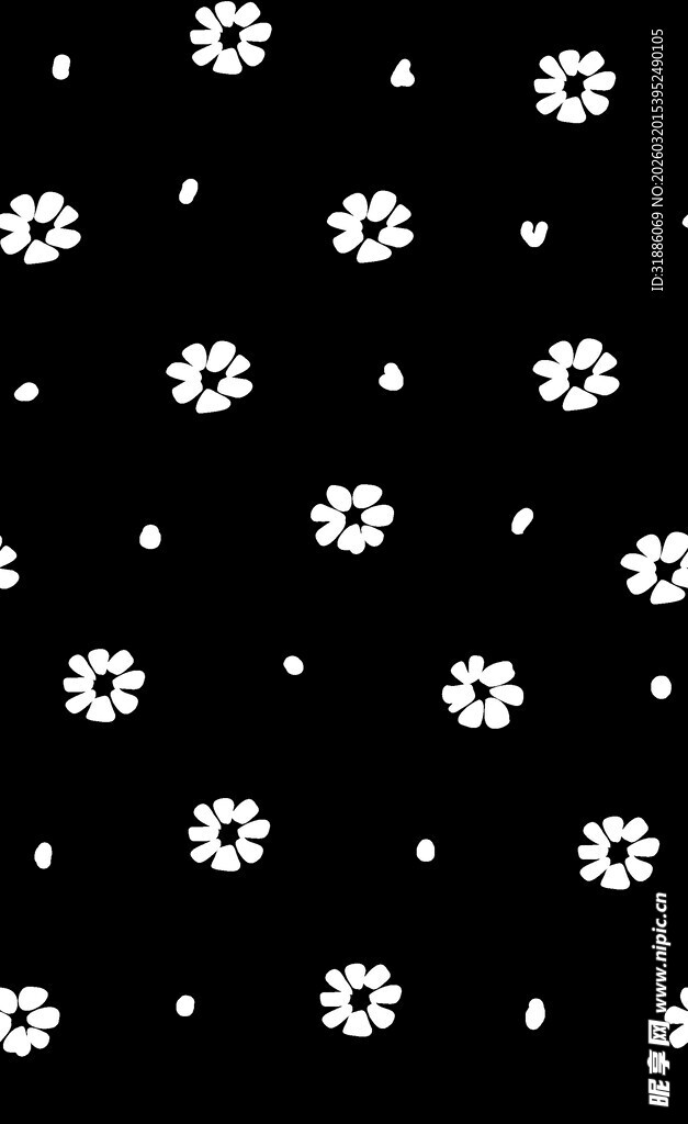 黑白小花图案背景