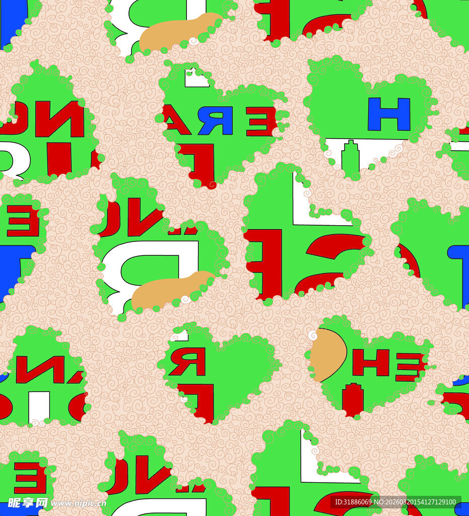 多彩字母图案背景纹理