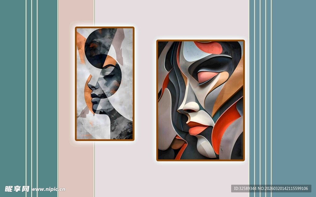 现代抽象风格人物挂画