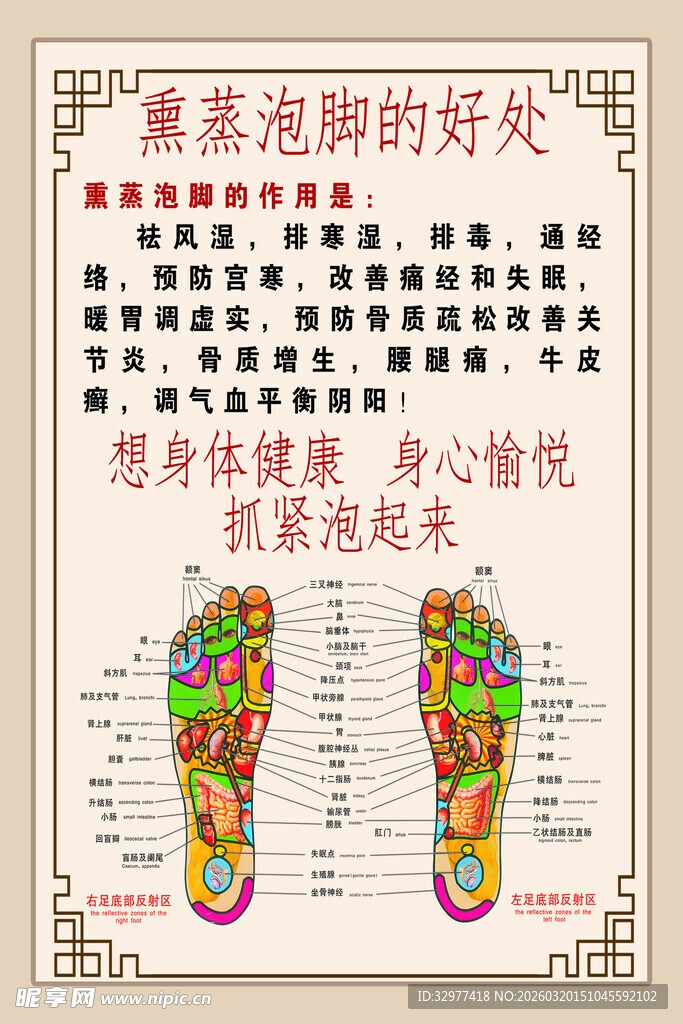 熏蒸泡脚的好处宣传海报