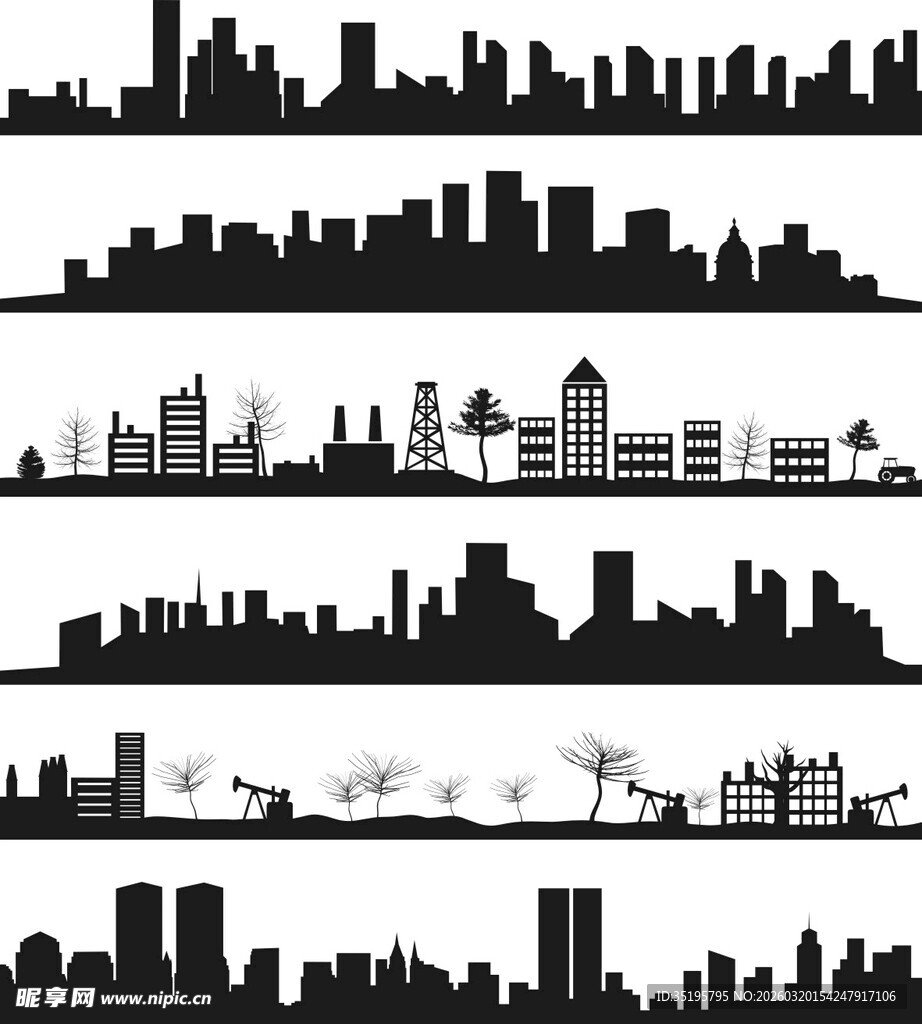 城市建筑剪影集合