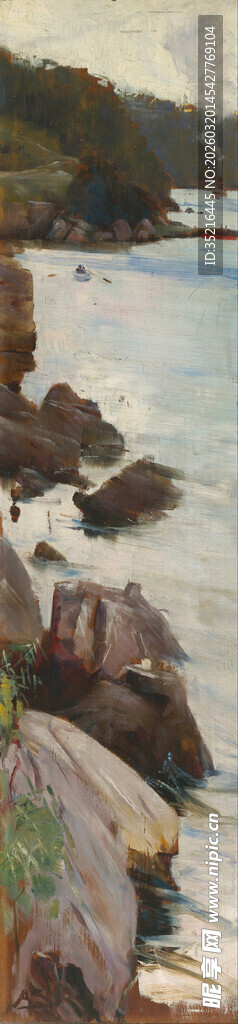 海边风景与漫步人群