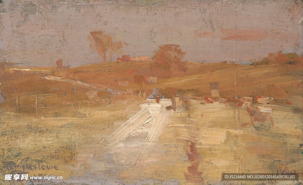 田园风光中的奔跑白马