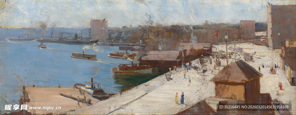 古朴建筑与船只