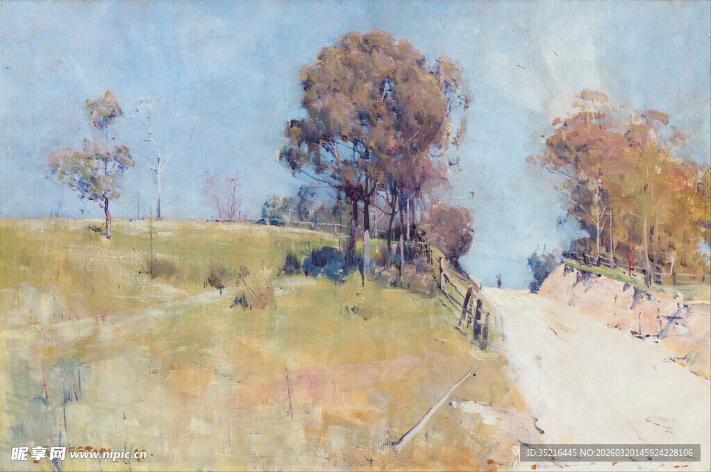 乡村田野风景油画