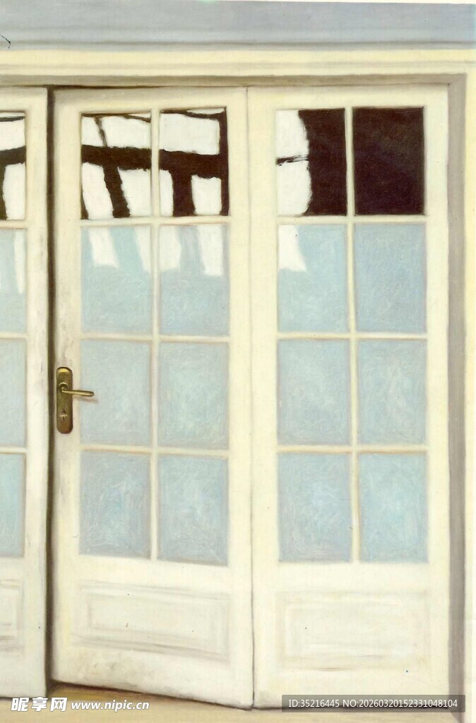 白色双开玻璃门设计