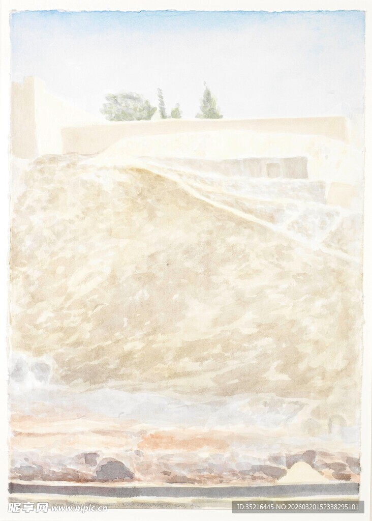 田野风景绘画作品