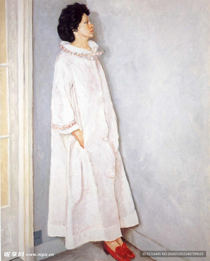 长款白色复古风女士长袍