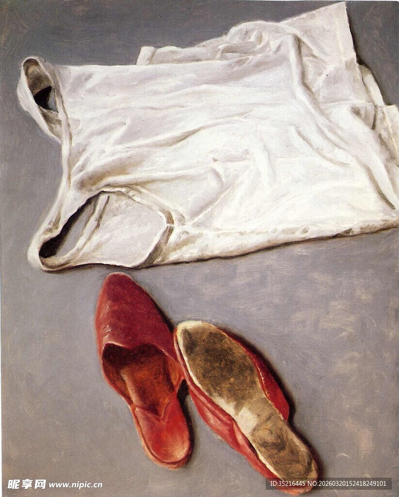 白色衣物与红色旧鞋