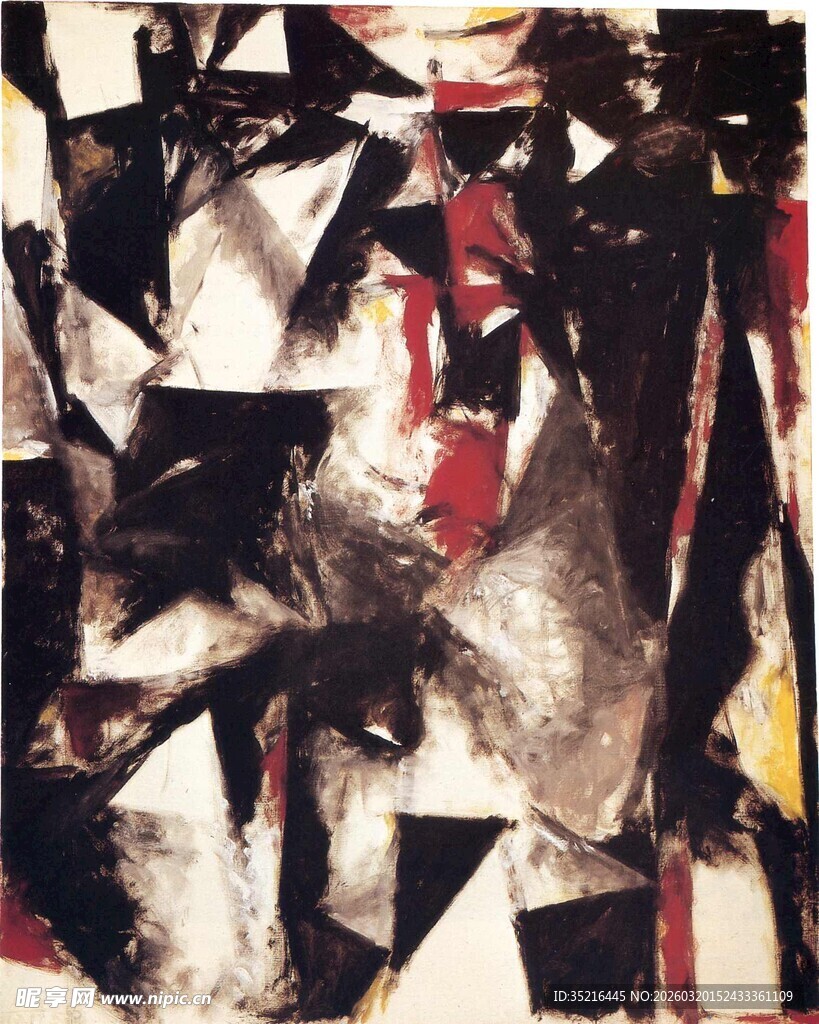 抽象几何色块艺术画作