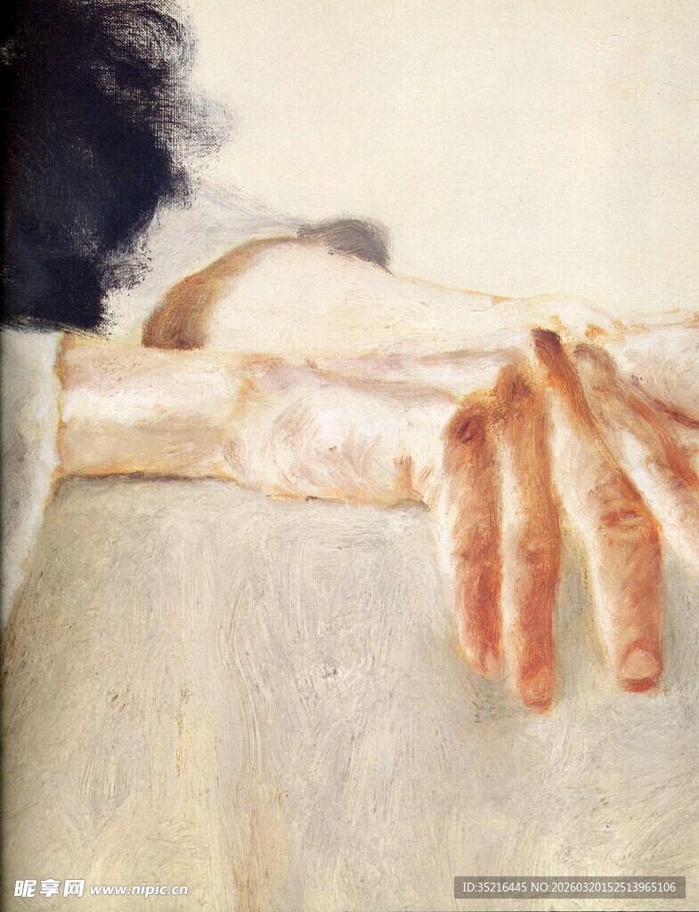 古典风格手部特写油画