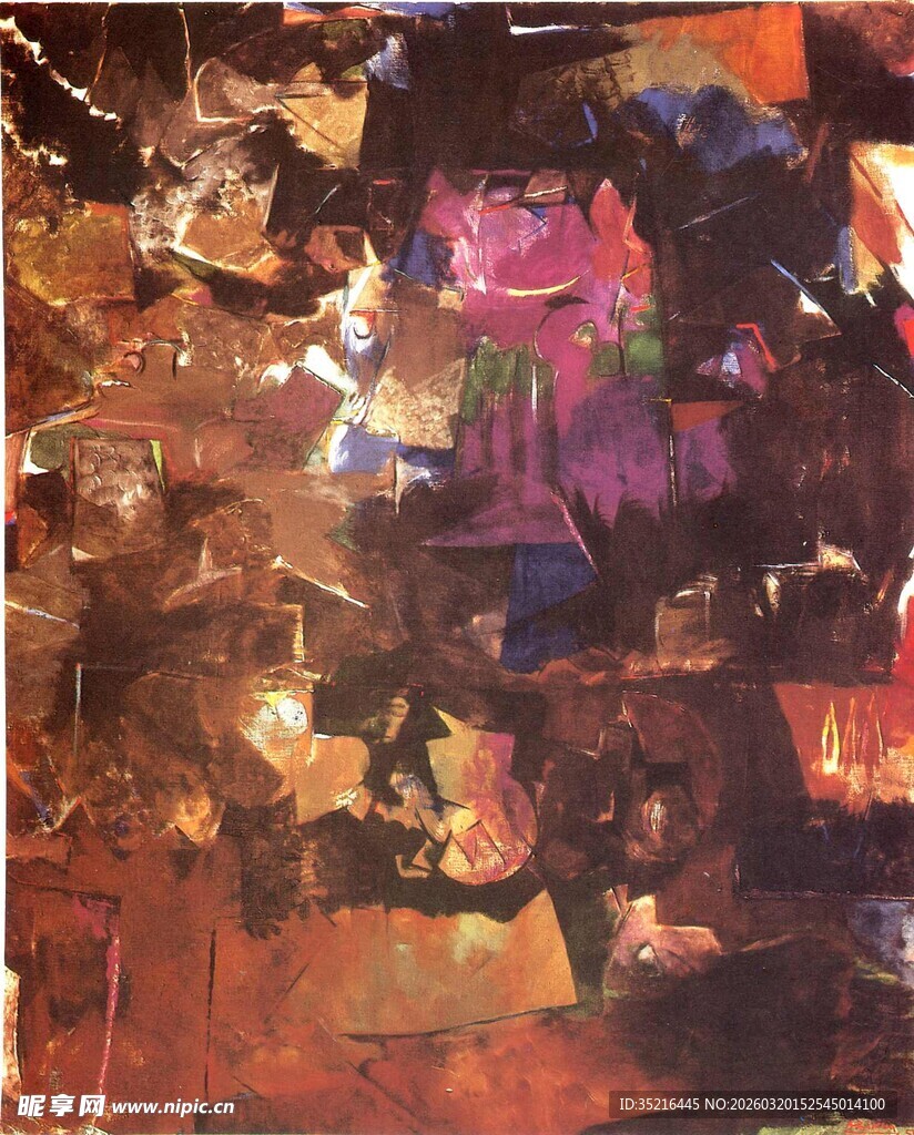 抽象花卉油画作品