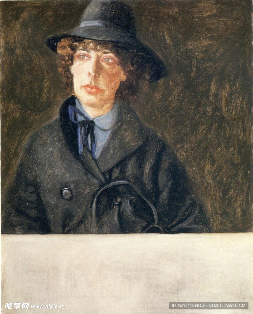 戴帽男子肖像画