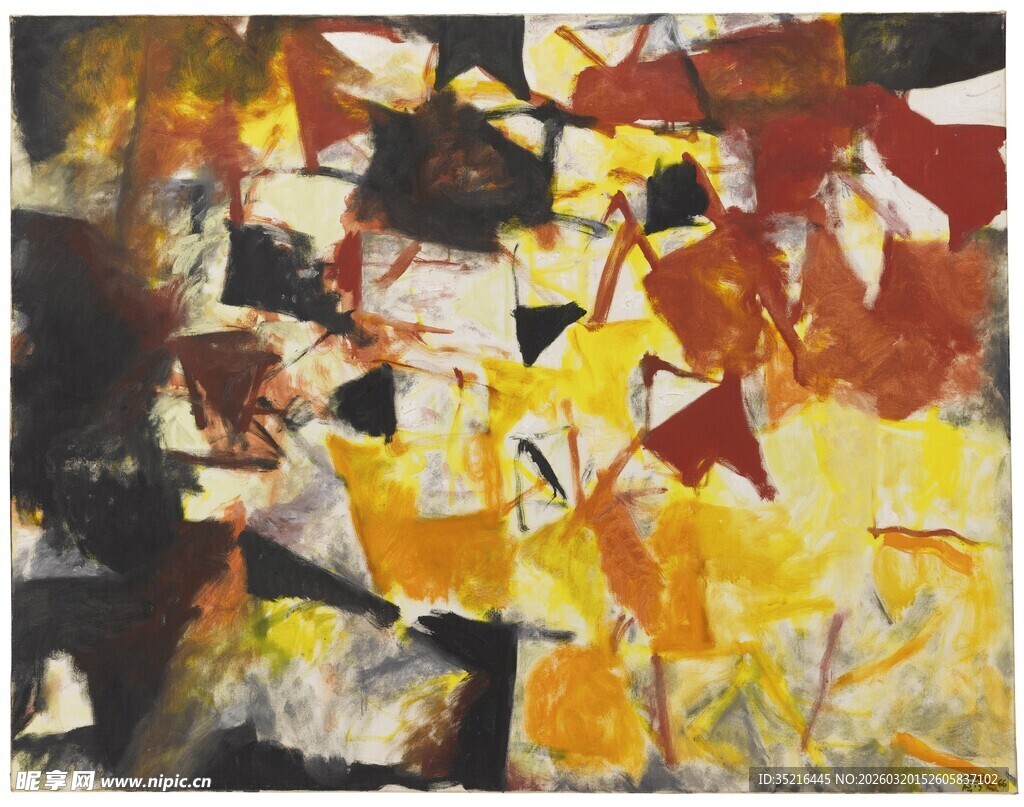 抽象几何色块艺术画作