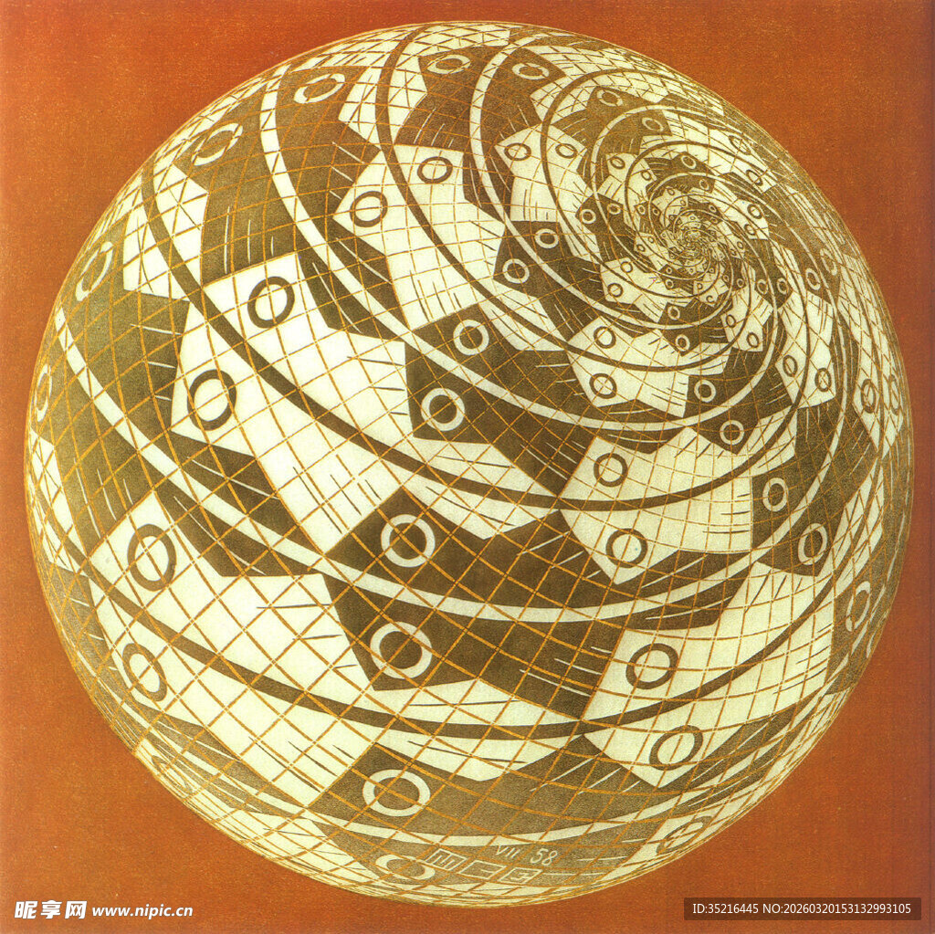 几何图案装饰的艺术球体