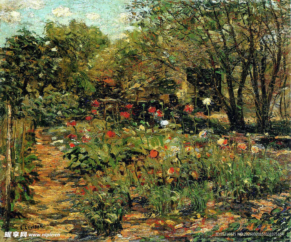 田园中的缤纷花卉景观