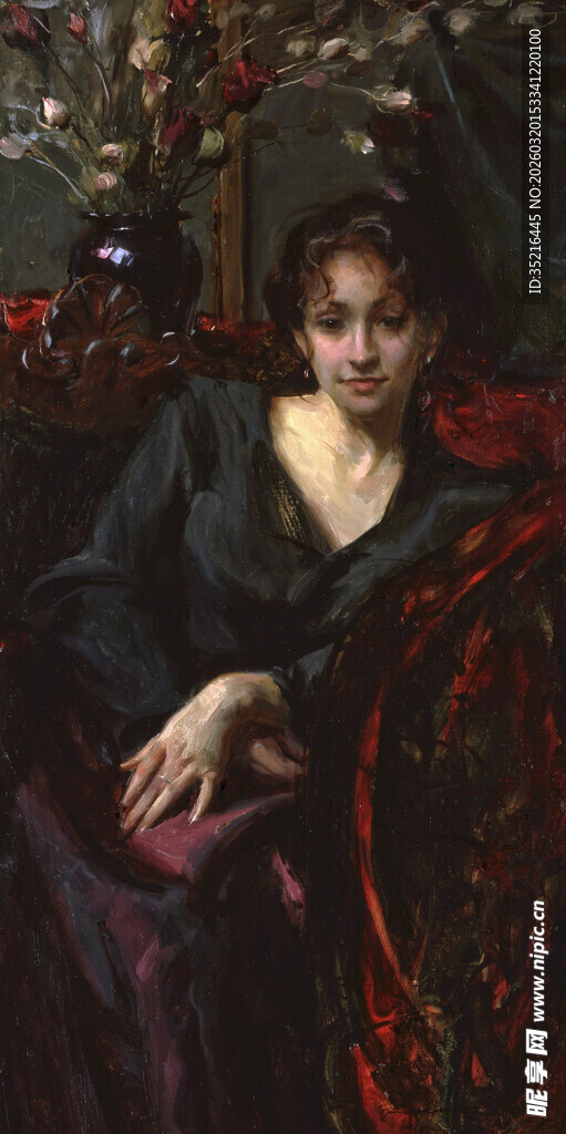 复古风女子优雅姿态