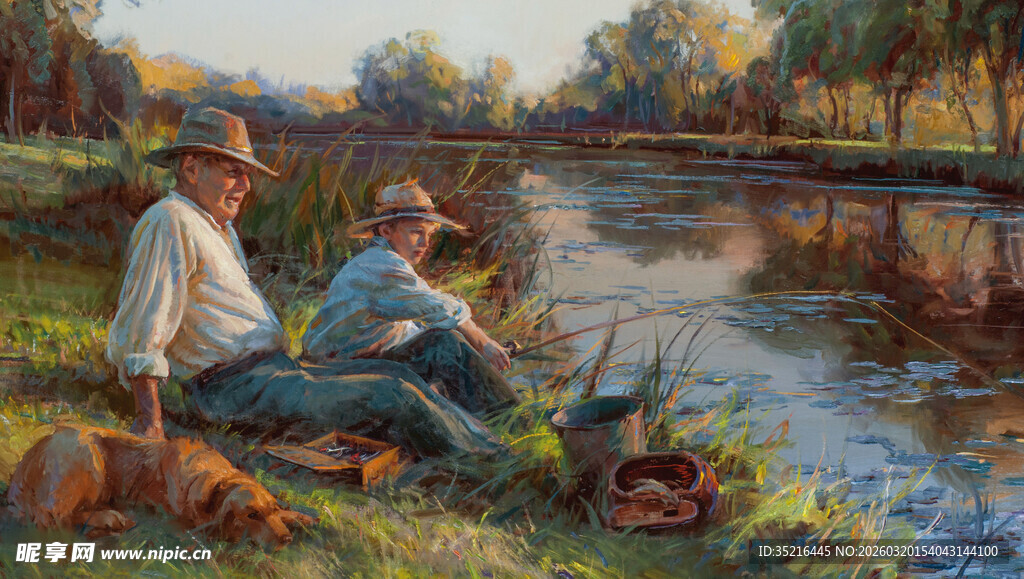 河畔野餐的悠闲时光