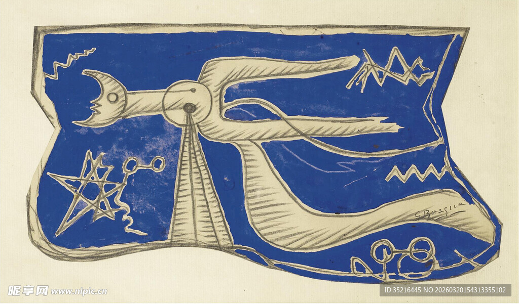 古代飞天风格刺绣图案