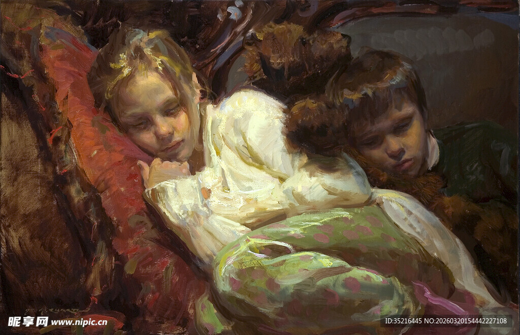 熟睡的孩童与陪伴者