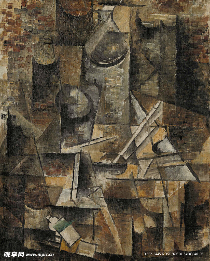 立体主义风格抽象静物画