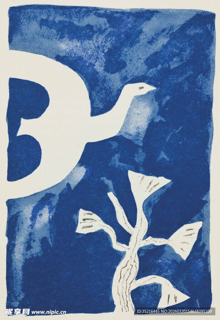 蓝白抽象艺术图案