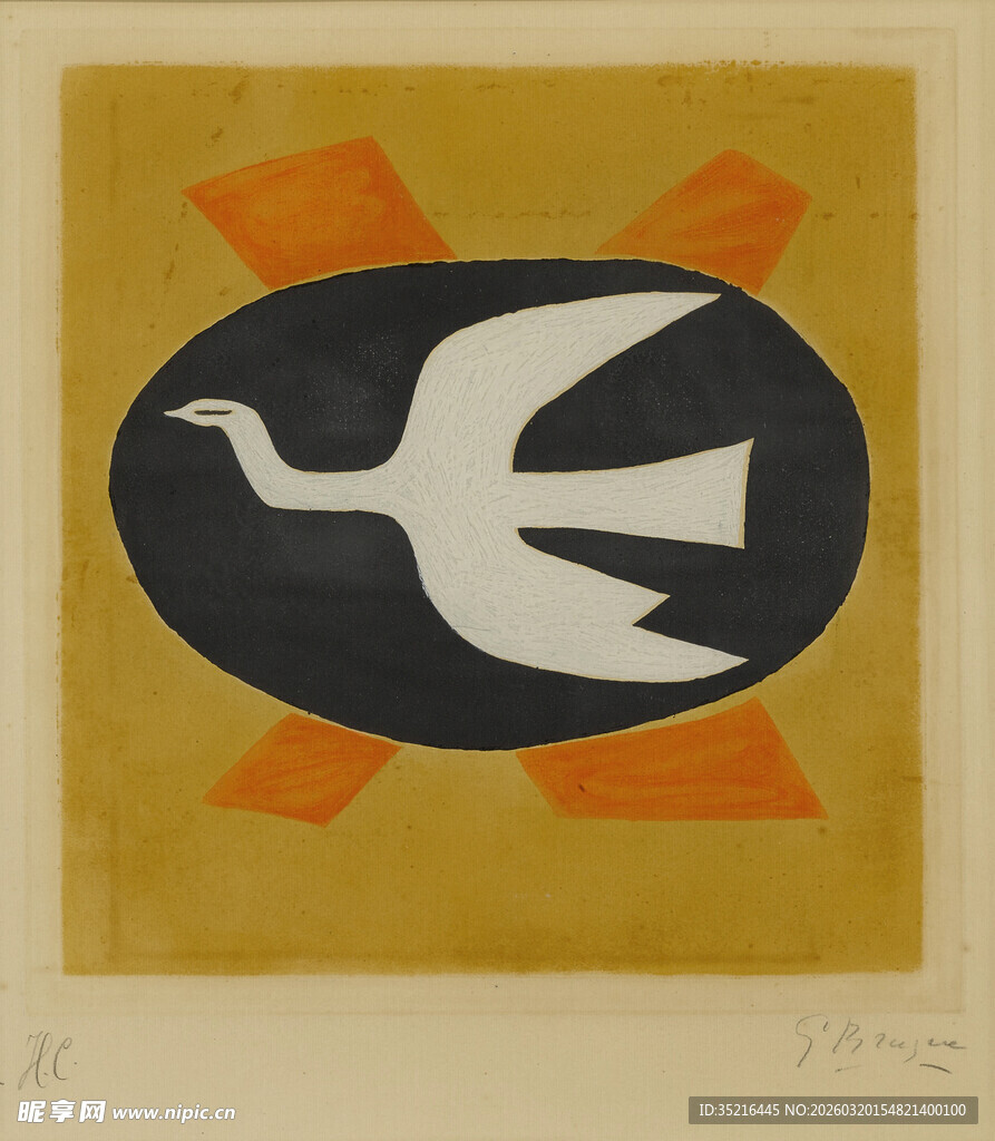 抽象白鸽图案艺术画作