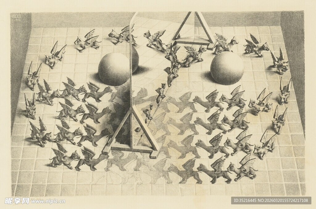 几何图形与水果组合图案