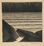 黑白山林版画风景