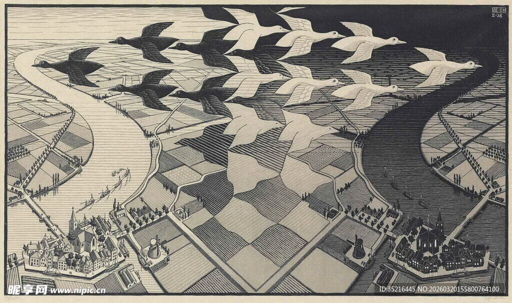 抽象几何图案艺术画作