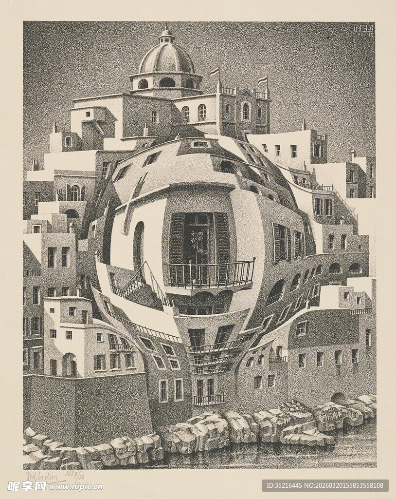 超现实建筑景观画作