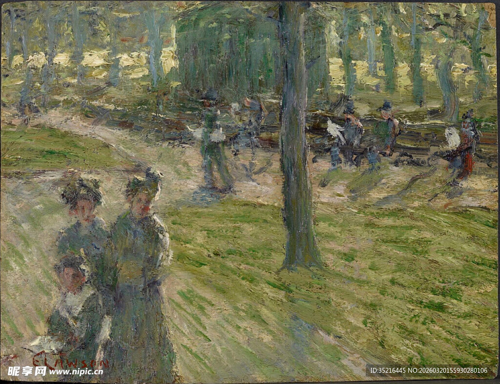 夏日林间漫步场景