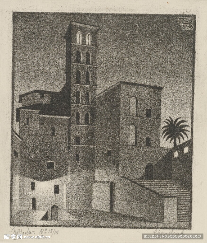 古老塔楼与周边建筑景观