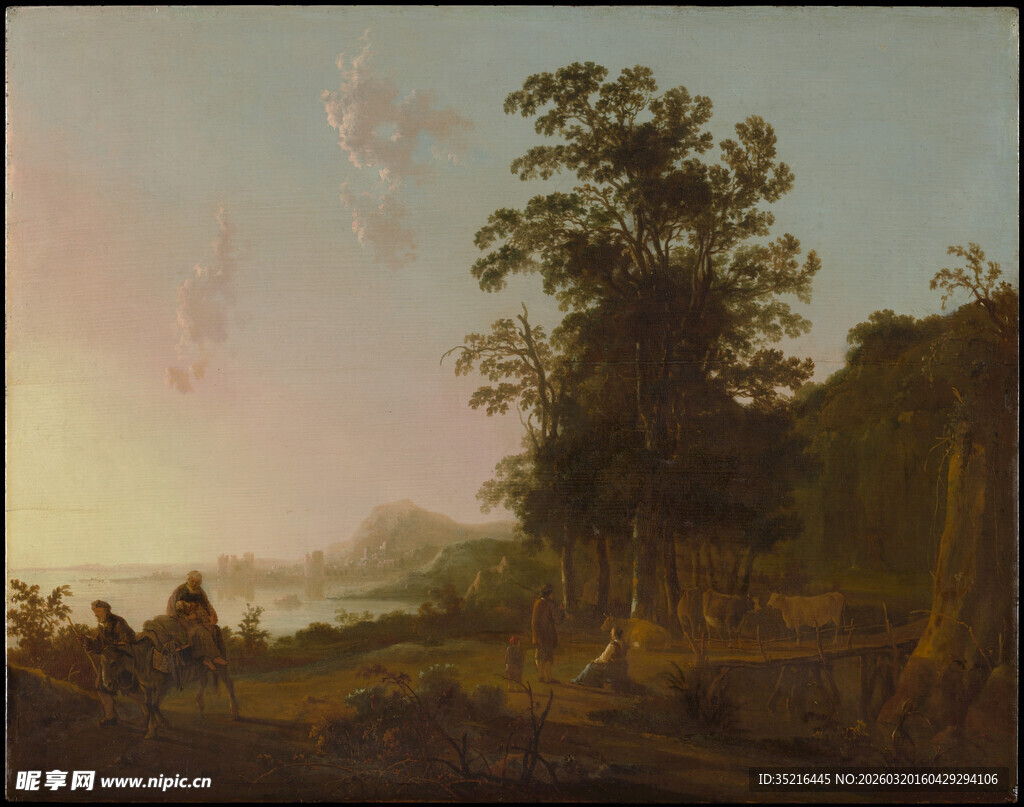 黄昏时分的乡村风景