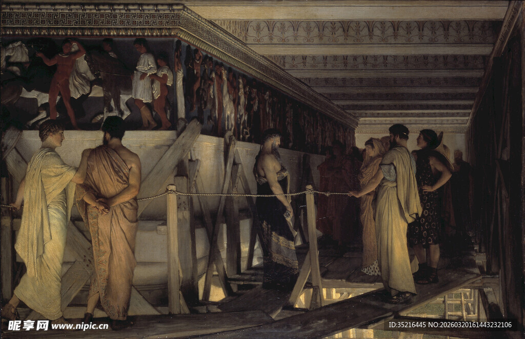 古典人物群像艺术画作