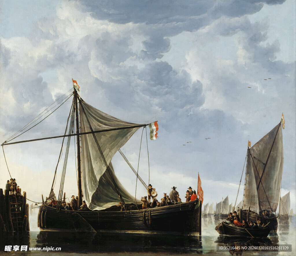 海上航行的古老帆船